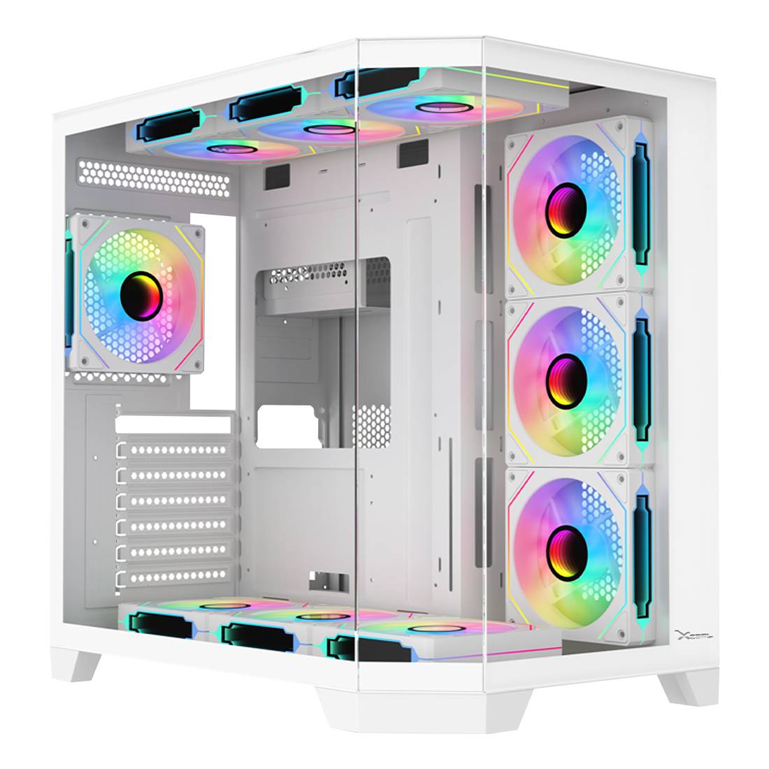 Gabinete Gamer X-Tron Mid Tower Xzeal ATX XZGAXT1W Panel Der. Vidrio + Metal 2xUSB1.0 +1xUSD3.0 +3.5 mm+ 4 ARGB Fans - Gabinete Gamer X-Tron Mid Tower Xzeal ATX XZGAXT1W Panel Der. Vidrio + Metal 2xUSB1.0 +1xUSD3.0 +3.5 mm+ 4 ARGB Fans -